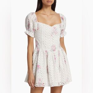 LoveShackFancy Floral Eyelet Minidress size S